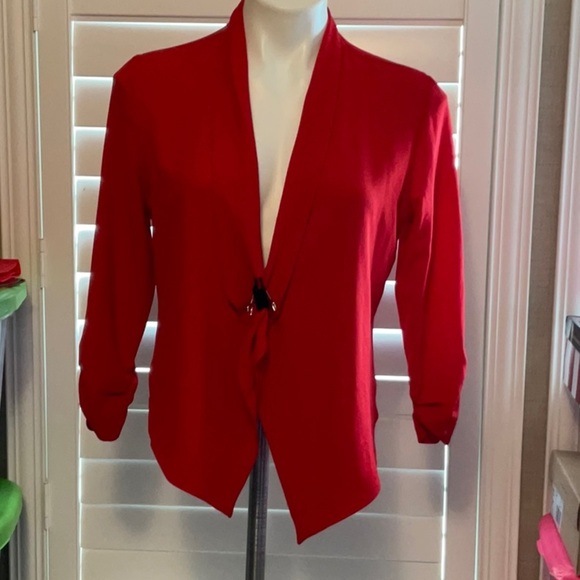 Michele Red Women's Cardigan Sweater - Picture 1 of 7